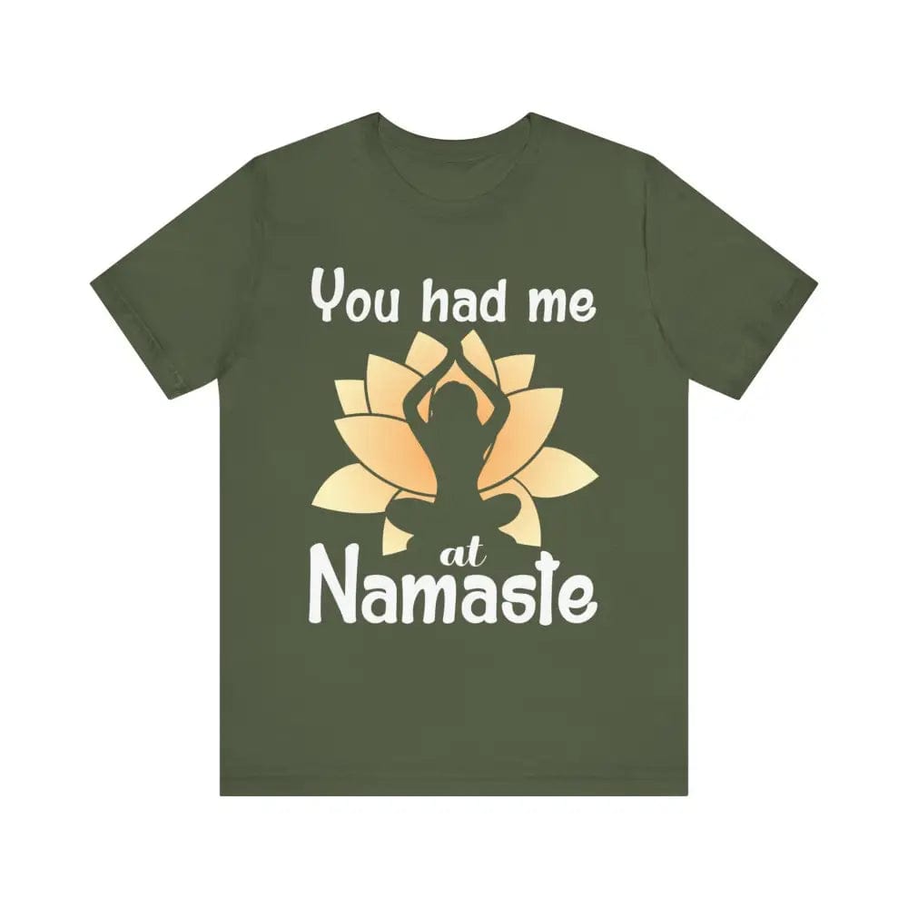 You Had Me At Namaste Unisex Jersey Short Sleeve Yoga Tee - Military Green / S - T-Shirt