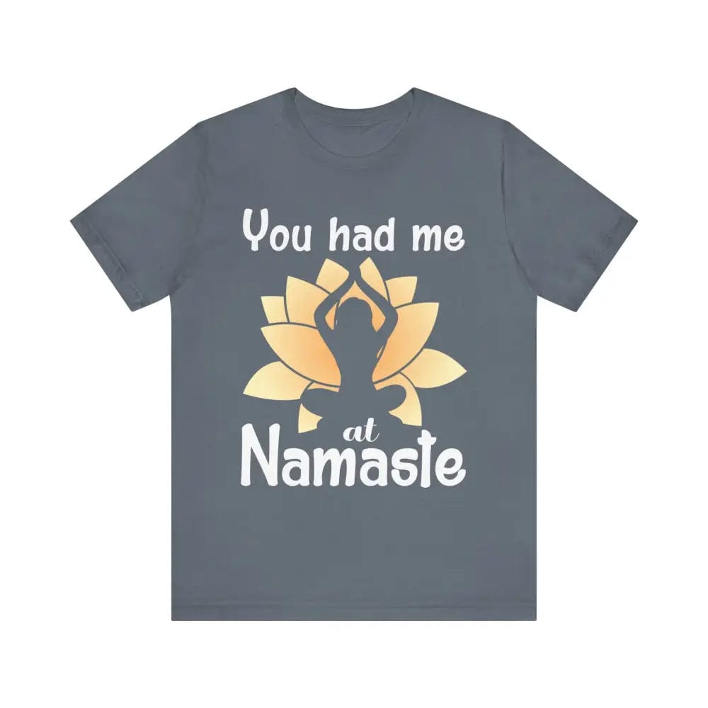 You Had Me At Namaste Unisex Jersey Short Sleeve Yoga Tee - Steel Blue / S - T-Shirt