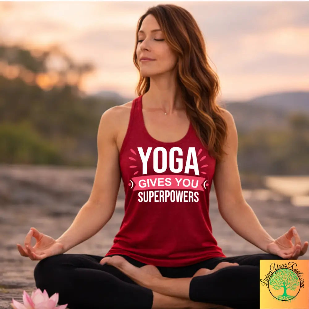 You Had Me At Namaste Womens Yoga Racerback Tank - XS / Solid Cardinal Red - Tank Top