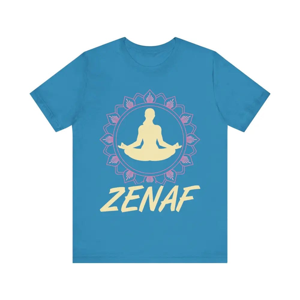 Zen AF Unisex Jersey Short Sleeve Yoga Tee - Aqua / S - T-Shirt