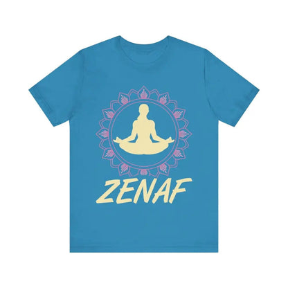 Zen AF Unisex Jersey Short Sleeve Yoga Tee - Aqua / S - T-Shirt