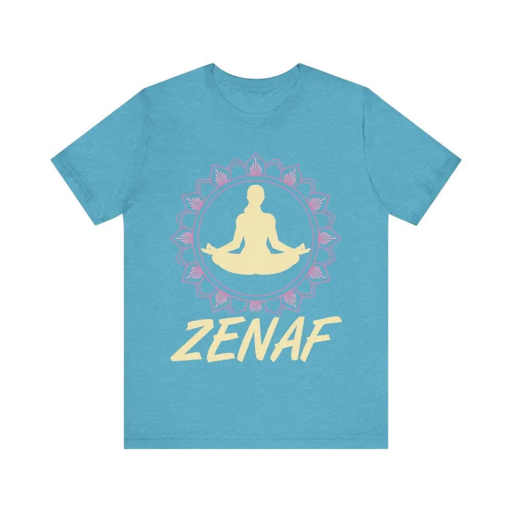 Zen AF Unisex Jersey Short Sleeve Yoga Tee - Heather Aqua / S - T-Shirt