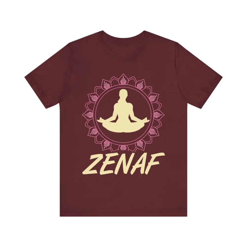 Zen AF Unisex Jersey Short Sleeve Yoga Tee - Maroon / S - T-Shirt