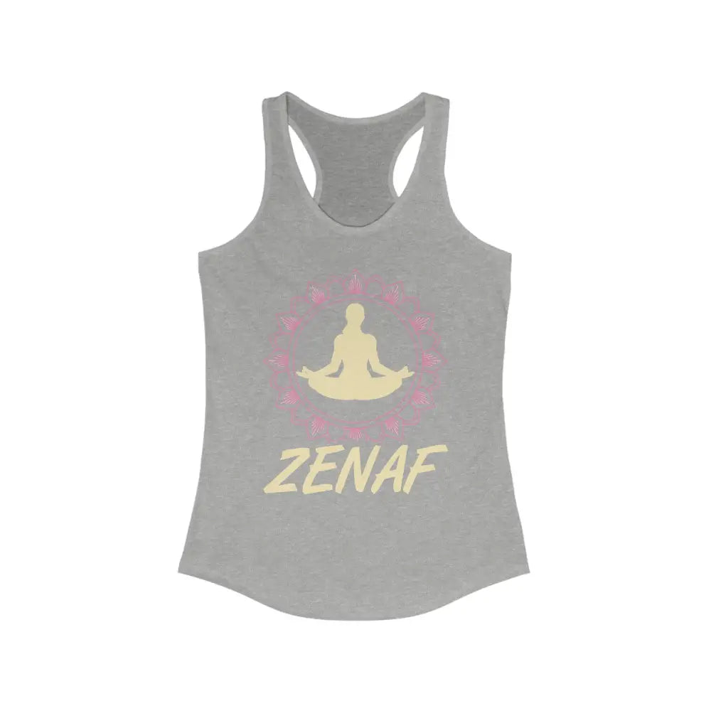 ZEN AF...Women’s Ideal Racerback Tank - Heather Grey / XS - Tank Top