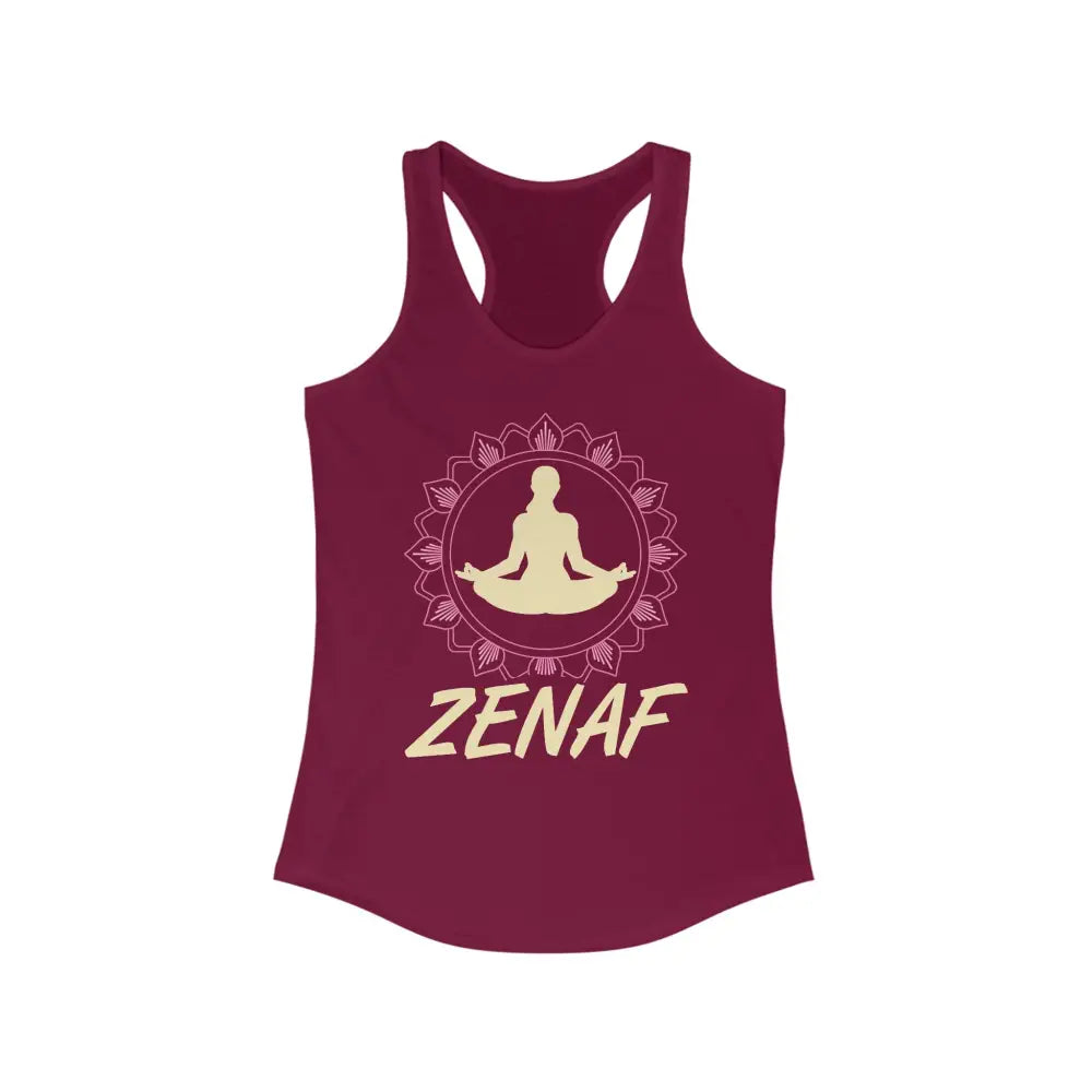 ZEN AF...Women’s Ideal Racerback Tank - Solid Cardinal Red / XS - Tank Top