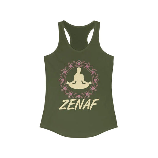 ZEN AF...Women’s Ideal Racerback Tank - Solid Military Green / XS - Tank Top