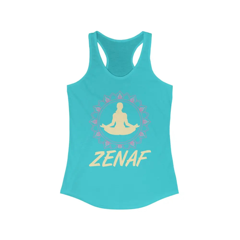 ZEN AF...Women’s Ideal Racerback Tank - Solid Tahiti Blue / XS - Tank Top