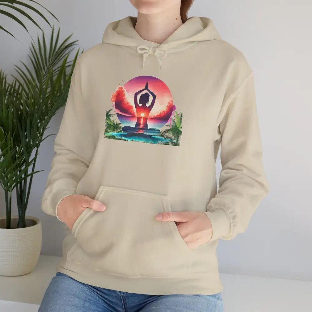 Zen at the Beach Yoga Hoodie Sweatshirt - Hoodie