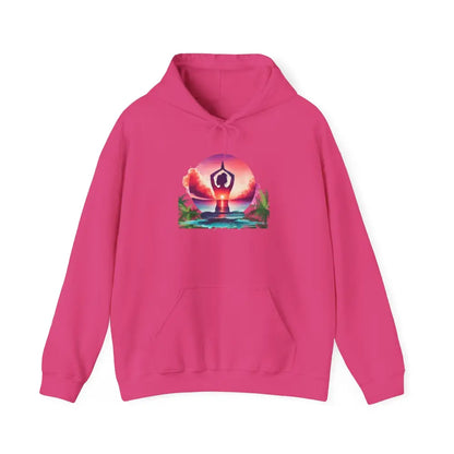 Zen at the Beach Yoga Hoodie Sweatshirt - Heliconia / S - Hoodie