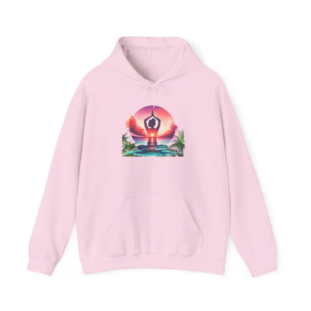 Zen at the Beach Yoga Hoodie Sweatshirt - Light Pink / S - Hoodie