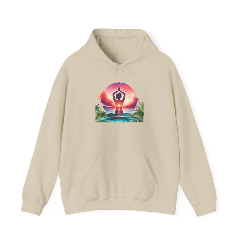 Zen at the Beach Yoga Hoodie Sweatshirt - Sand / S - Hoodie