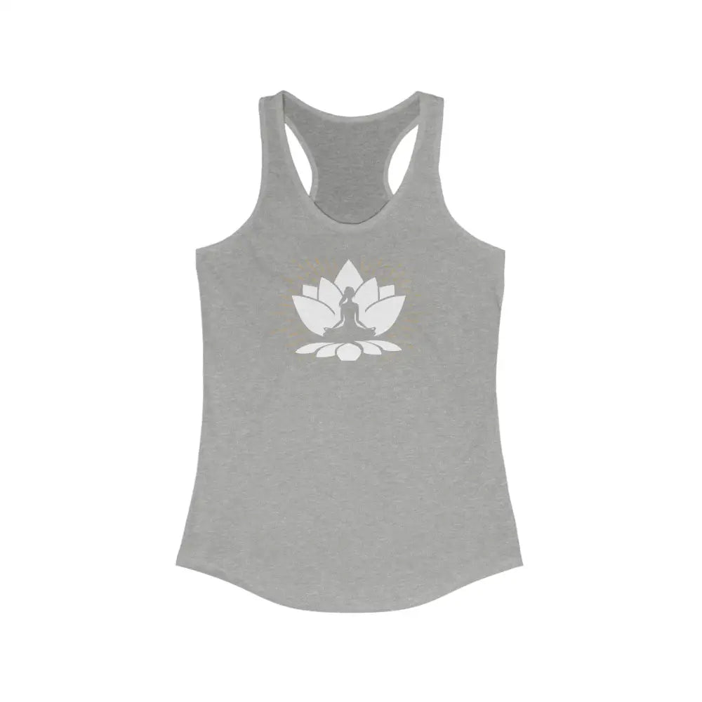 Zen Lotus...Women’s Ideal Racerback Tank - Heather Grey / XS - Tank Top