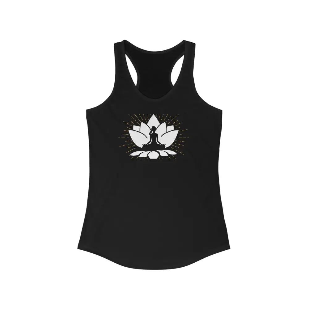 Zen Lotus...Women’s Ideal Racerback Tank - Solid Black / XS - Tank Top