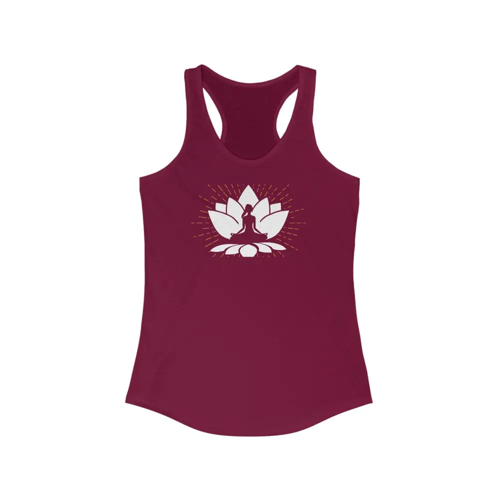 Zen Lotus...Women’s Ideal Racerback Tank - Solid Cardinal Red / XS - Tank Top