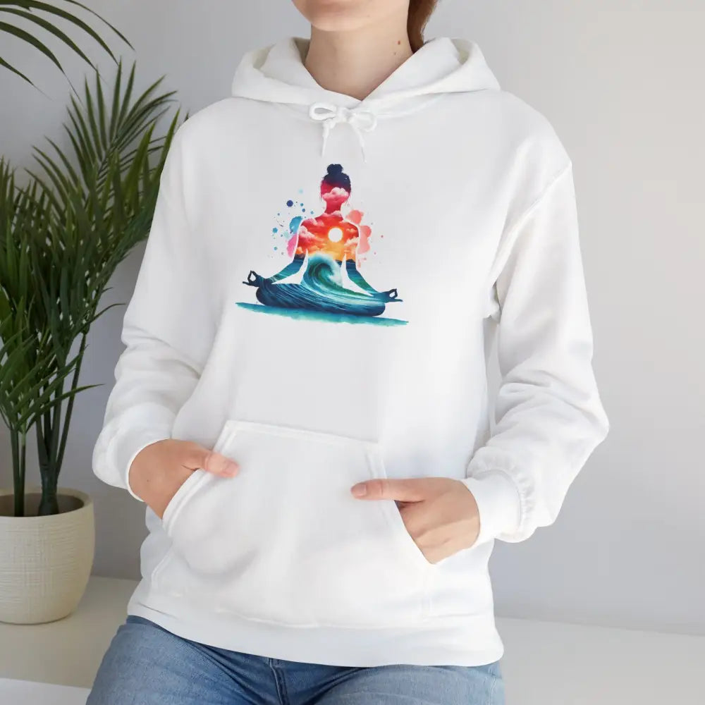 Zen Meditation at the Beach Hoodie Sweatshirt - White / S - Hoodie