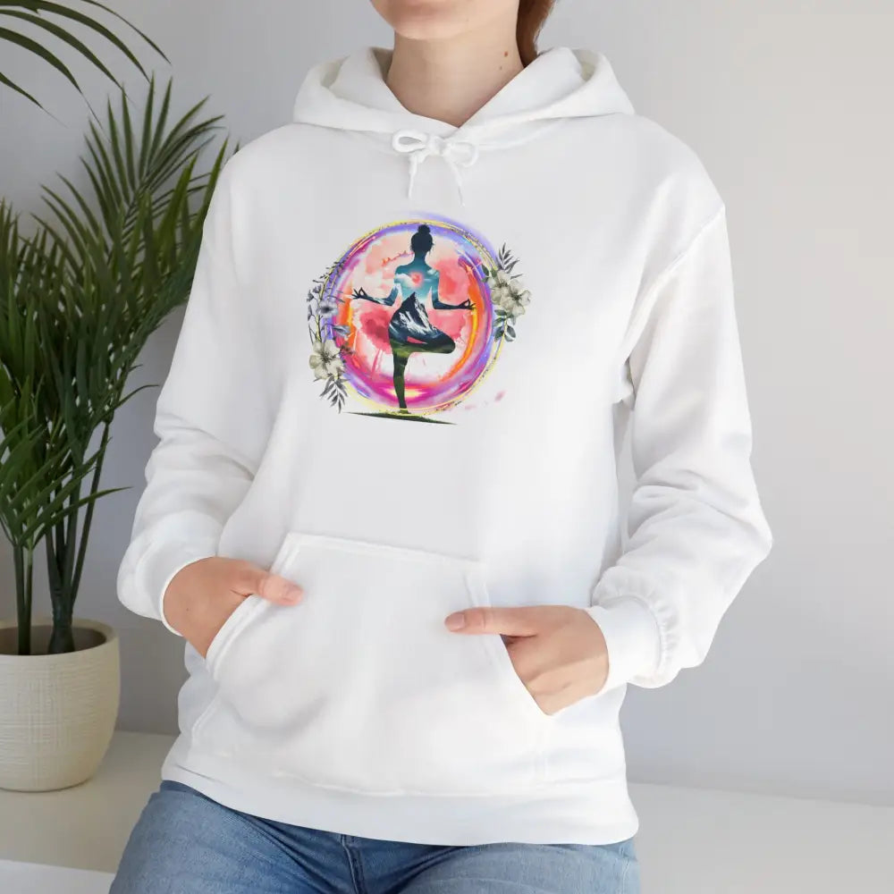 Zen Meditation on the Mountain Hoodie Sweatshirt - White / S - Hoodie