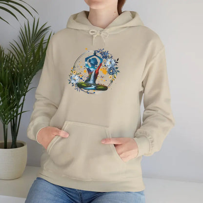 Zen Waterfall Yoga Hoodie; Meditative Yoga Hoodie Sweatshirt - S / Sand - Hoodie