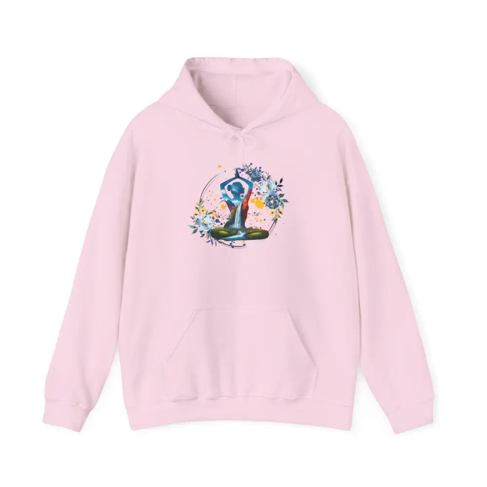 Zen Waterfall Yoga Hoodie Sweatshirt - Light Pink / S - Hoodie