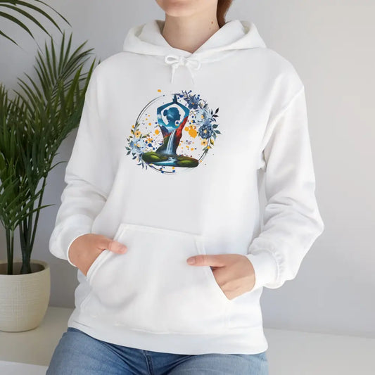 Zen Waterfall Yoga Hoodie Sweatshirt - White / S - Hoodie