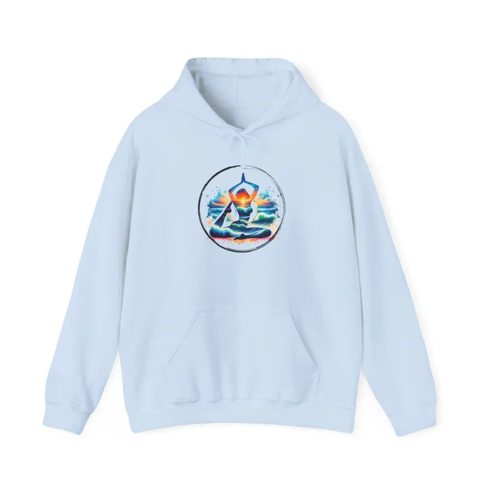 Zen Yoga in the Beach Hoodie Sweatshirt - Light Blue / S - Hoodie