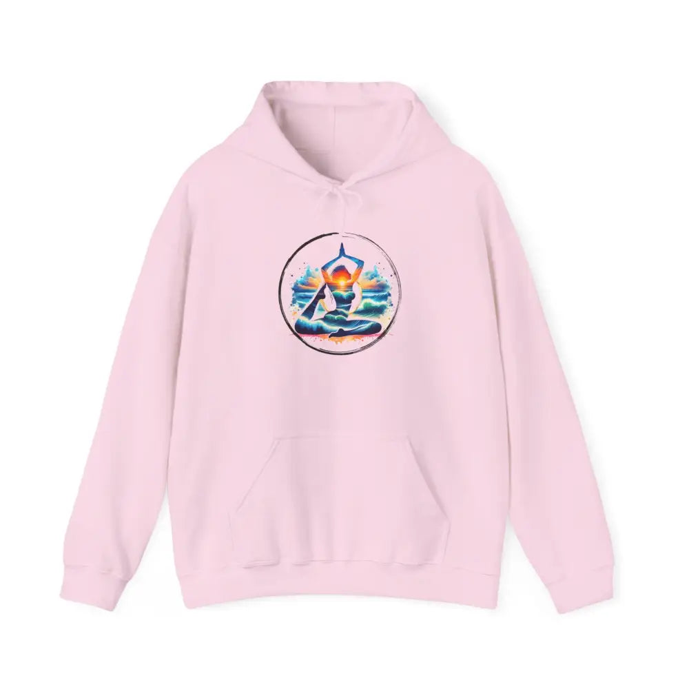 Zen Yoga in the Beach Hoodie Sweatshirt - Light Pink / S - Hoodie