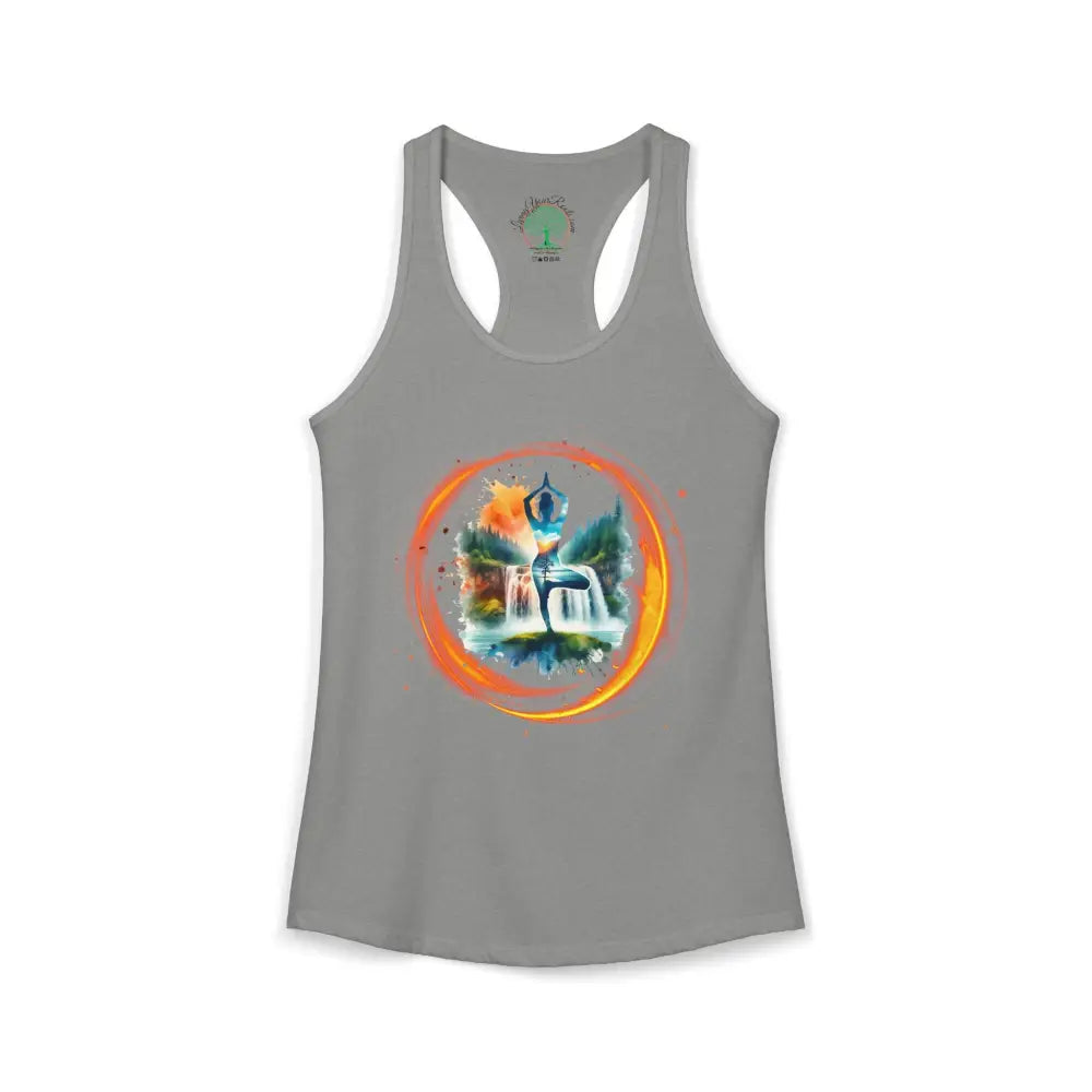 Zen Yoga Waterfall Racerback Tank - XS / Heather Grey - Tank Top