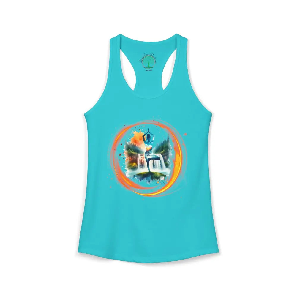 Zen Yoga Waterfall Racerback Tank - XS / Solid Tahiti Blue - Tank Top